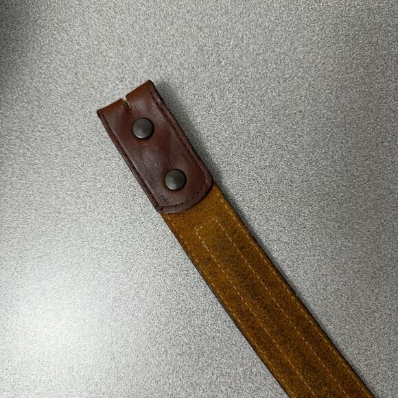 Chicago Leather Works Belt Mens 34 Distressed Classic Handmade 1.25" *No Buckle - Picture 5 of 10